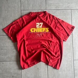 Kansas City Chiefs Larry Johnson 27 Red Graphic T Shirt Mens Size 21x26.75